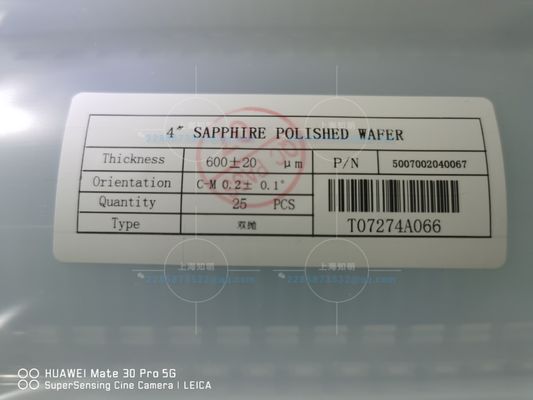 4인치 프라임 그레이드 DSP SSP 0.5mm Al2O3 Led 사파이어 기판 사파이어 웨이퍼